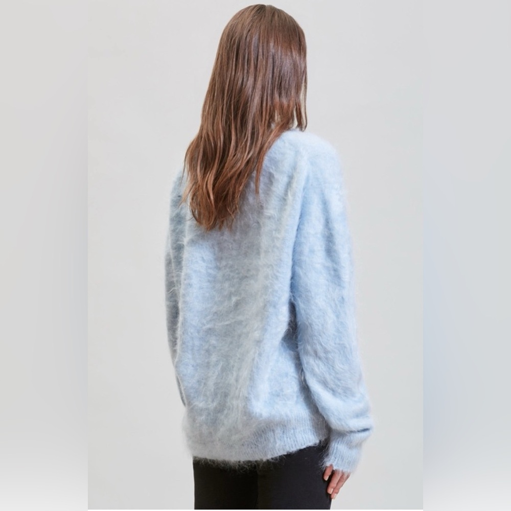 R13 Japanese Brushed Cashmere Cardigan - Light Blue. Size medium - Picture 2 of 14